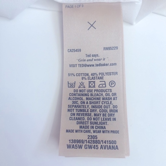 Ted Baker London White Dot Cotton Blend Shirt - Picture 8 of 10